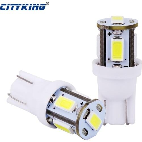 Free Shipping! 100pcs T10 5LED SMD 5630 5730 Car Bulb Car Auto LED T10 5SMD 194 W5W LED Wedge Light Bulb Lamp White