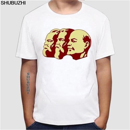 The Soviet Union The Great Communist Lenin ,Marx ,Engels Mens Short Sleeve T-Shirt USSR CCCP Communism cotton Tops Summer