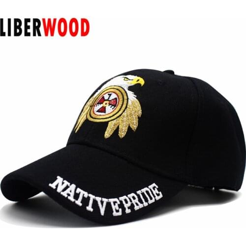 LIBERWOOD Native Pride Eagle Feather Dream Shadow Embroidered Baseball Ball Cap Hat tactical hat men women army cap dad hat