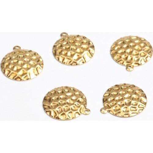 Brass Textured Charms, Raw Brass Earrings Finding,Raw Brass Pendant,Round Shaped Earrings Brass Charm,15.5X17.5mm-RB1166