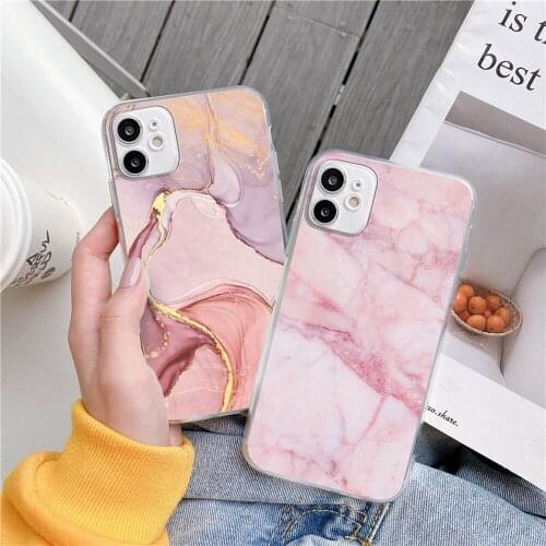 Fashion Matte Marble Texture Stone Phone Case For iPhone 11 12 Pro XS MAX XR X 7 8 6Plus SE 2020 Candy Soft Silicone case