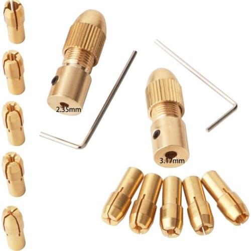 7pcs/set 2.35/3.17/4.05/5.05mm Mini Drill Chucks Set Small Electric Drill Bit Collet Micro Twist Drill Chuck Set With Wrench