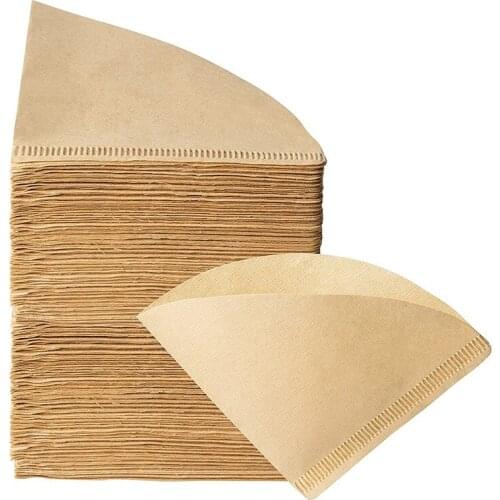 Pour Over Filter Paper,300Pcs Natural Wood Color Coffee Filter For Coffee Maker Disposable Filters Coffee Drip Paper-ABUX