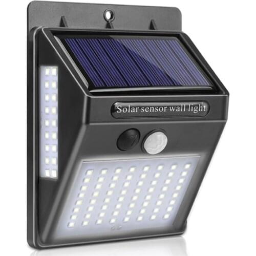 100LED Solar Light Sunlight Control PIR Motion Sensor Wall Lamp Waterproof Solar Garden Light for Street Yard Path Decoration