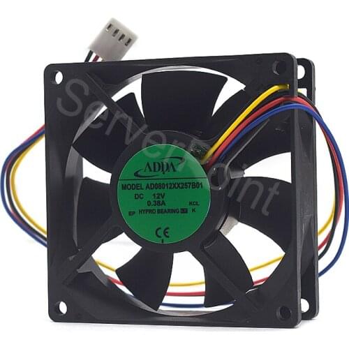 New 12V 0.38A AD08012XX257B01 8 cm 8cm 8025 4-wire (4PIN) automatic temperature-controlled PWM CPU