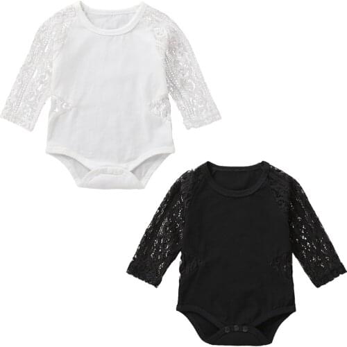 Autumn baby girls boy Clothes Infant Baby Kid Newborn Lace O-neck Perspective Long Sleeve Bodysuit Outfits infantil