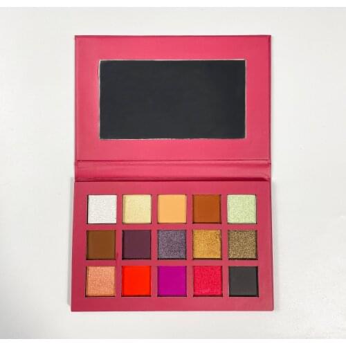15 Colors Makeup Red Eyeshadow Palette Private Label Pigmented Eyeshadow Palletes Wholesale Customized Label Cosmetic Glitter