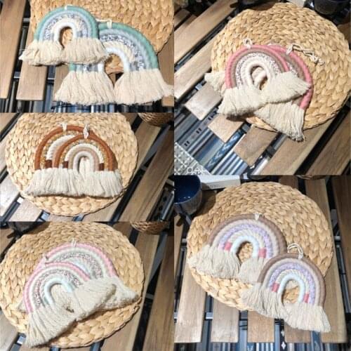 Handmade Woven Rainbow DIY Rope Nordic Wall Hanging Ornament Room Decoration Living Room Home Decor