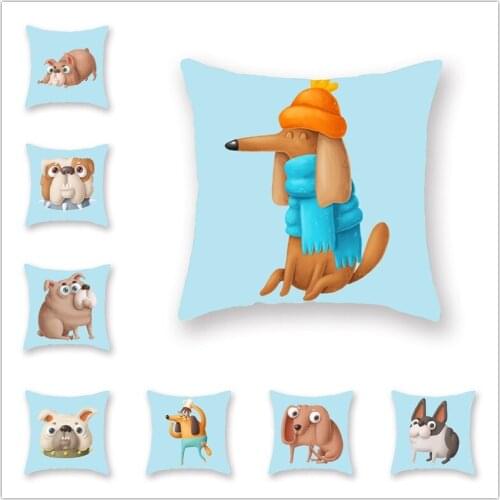 Dog Pillow Case Cushion Decorative Print Pillows Covers Bedroom Sofa Home Decoration 45*45CM