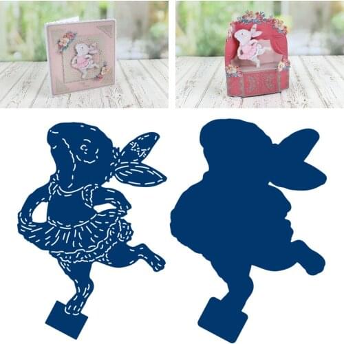 Running Rabbit Animal Cutting Dies for Scrapbooking Album Paper Cards Decorative Crafts Embossing Folder Card Album Big Die
