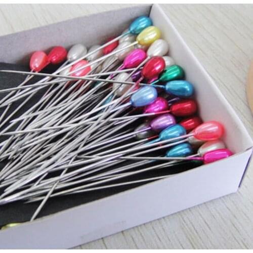 Multicolor Drops pearl head straight pin Weddings Corsage Florists Dressmaking Sewing Pins patchwork Craft Tool cross stitch