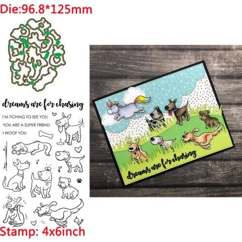 Different Kinds Of Puppies Words Metal Cutting Dies&Transparent Clear Stamps For DIY Scrapbooking Album Paper Cards New 2020
