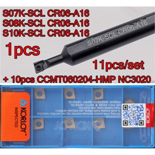 S07K*S08K*S10K-SCLCR06-A16 16 mm petiole 1pcs +10pcs CCMT060204-HMP NC3020=11pcs/set NC3020=Processing: steel Free shipping
