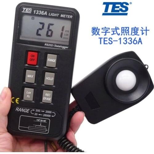 TES-1336A Digital Illuminance Meter, Recording Illuminance Meter, Light Meter, Luminance Meter