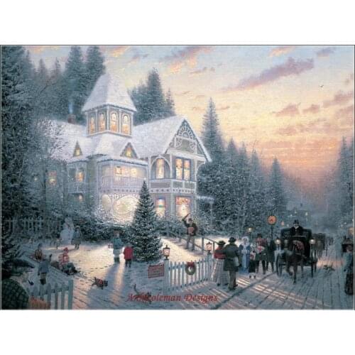 Embroidery Counted Cross Stitch Kits Needlework - Crafts 14 ct DMC Color DIY Arts Handmade Decor - Victorian Christmas 1