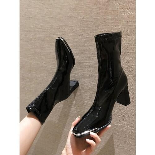 Womens shoes ankle boots 2020 autumn new thick heel high heel non-slip fashion casual motorcycle boots