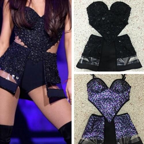 Nightclub Female Singer Stage Performance Suit Bar DJDS Red Sequins Pole/Jazz Dance Clothing Gogo Dancer Rave Outfit DQL4248