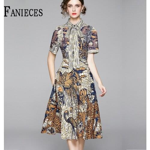 2021 Runway Designer dress women Spring Summer Fall Runway Floral Print Long Sleeve Women Party Casual Midi Dresses femme robe