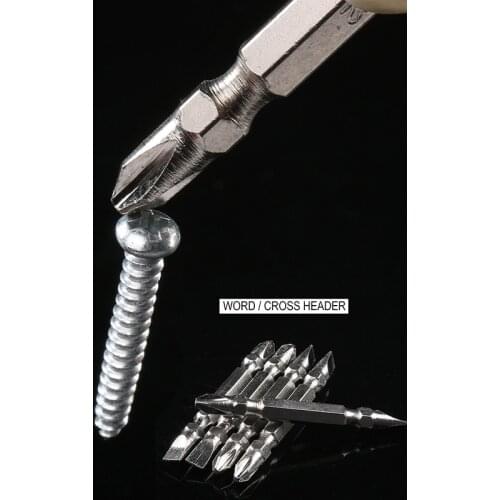 ZtDpLsd 1Pc 1/4" Slotted Phillips Double Head Electric Screwdriver Screw Driver Bit Profession Hardness Magnetic Cross Head Bit