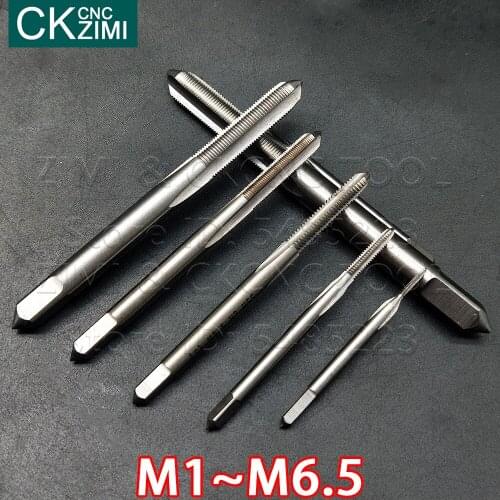 1PCS M1 M2 M3 M4 M5 M5.5 M6 M6.5 HSS Tap Straight shank taps for standard machines Tapping Metric Plug Right hand Tap Drill Tool