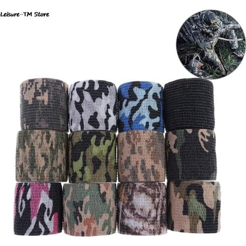 1pc Durable Army Camo Outdoor Hunting Shooting Blind Wrap Camouflage Stealth Tape Waterproof Wrap 5cmx4.5m