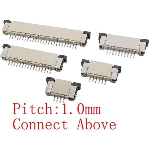 10Pcs/lot 1mm Pitch Upper Contact Socket FPC FFC Flat Cable Connector 4P 6P 8P 10P 12P 14P 16P 18P 20P 24P 26P 30P 32Pin