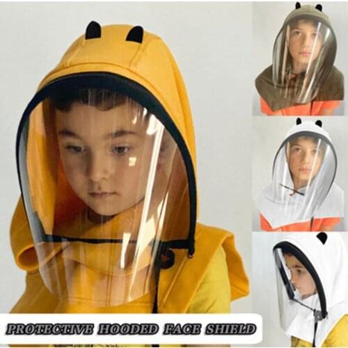 2021 Childrens Fisherman Hat Anti Droplet Sneezing Protective Face Screen Baby Protective Mask Small Transparent Isolation Cap