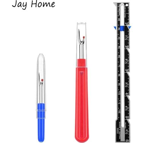 3Pcs Sliding Gauge Ruler Sewing Seam Rippers Kit Handy Stitch Rippers Thread Unpicker Sewing Tools for Knitting Crafting Sewing