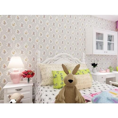 3D Cartoon Bear Kids Bedroom Wallpaper Roll Modern Non Woven Pattern Wall Paper for Boy and Girls Room Wallcovering 10M