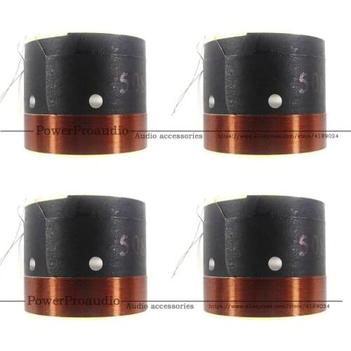 4pcs(2pair) 50.8mm White aluminum Bass voice coil Pure copper Round wire 8 ohm