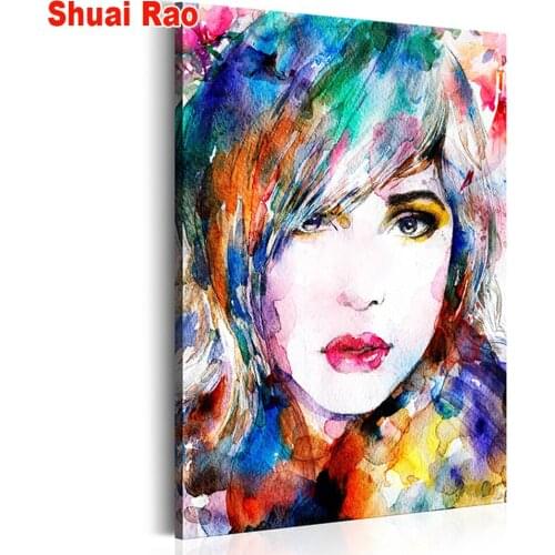 New 3d cross stitch,diamond painting Morden Abstract coloful woman painting 5d full drill square diamond embroidery decor