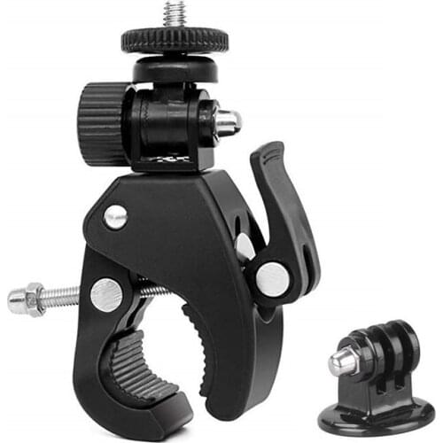 Black Bike Bicycle Motorcycle Handlebar Handle Clamp Bar Camera Mount Tripod Adapter For Gopro Hero 1 2 3 3+ 4