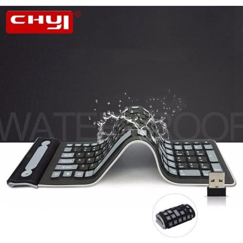Wireless Computer Keyboard Soft Silicone Foldable Portable USB Keybord Waterproof Folding Small Slim PC Office Gamer For Laptop