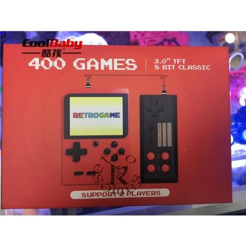 DHL 40pcs/lot Retro games 3.0inch 8 bit Built-in 400 classic Games Support AV support 2 players Portable Game Consoles