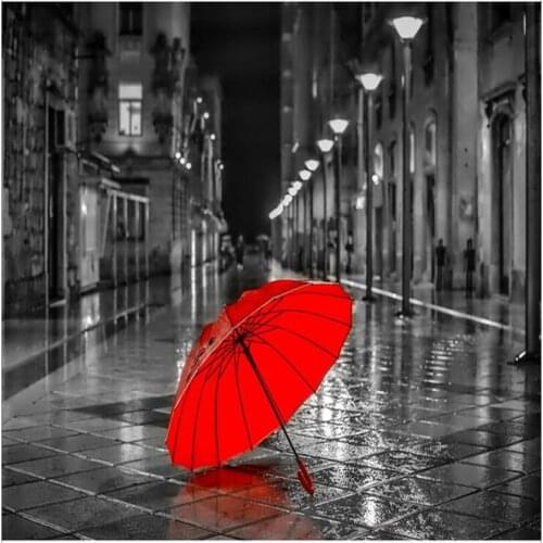 Handcraft diamond painting by numbers diamond embroidery patchwork Diy diamond mosaic square picture of rhinestones Red umbrella