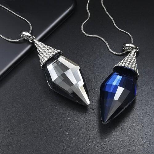 Women Long Necklaces & Pendants Silver Color Crystal Section Necklace Choker Collier Sweater Chain Jewelry Hip Hop Jewelry