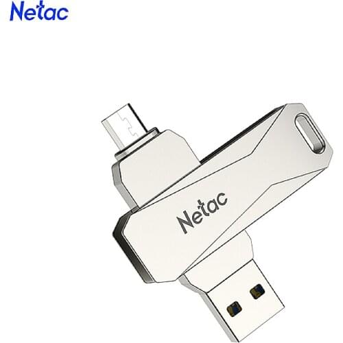 Netac U381 32/64/128GB Micro USB+USB Double Interface Flash Drive Plug Play Mobile Phone Memory Expansion U Disk For Mac/Windows