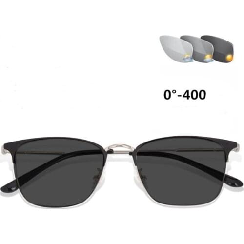 Cat Eye Photochromic Prescription Eyeglasses Women Men Business Discoloration Lens shortsighted Spectacle 0 -0.5 -0.75 To -4.0