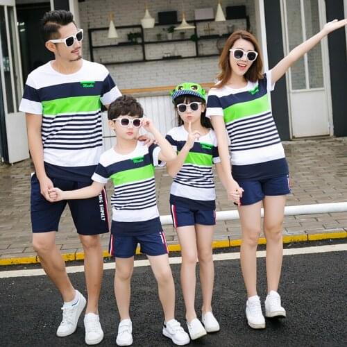 HH Family Matching Outfits Boys Girls Clothing Sets Father Mother Daughter Son Clothes Sets Kids T-shirts Shorts Pants Suits