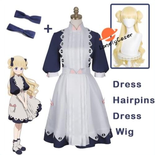 Anime Shadows House Emilyko Cosplay Costume Blond Long Wig Maid Uniform Girls Women Dress Emilico Headwear Halloween Party Suit