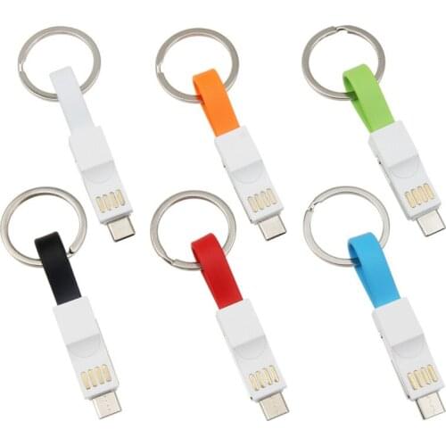 3 in 1 Magnetic USB Charging Cable For iPhone Xiaomi Android Mobile Phone Micro Usb Type C Mini 2A Keychain Data Sync Line Cord