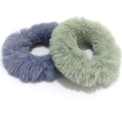 Soft Fluffy Faux Furs Scrunchies Fuzzy Noble Hair Ties Cute Elastic Hair Band Pink Hair Bands For Girls Fashion Hair Accessories
