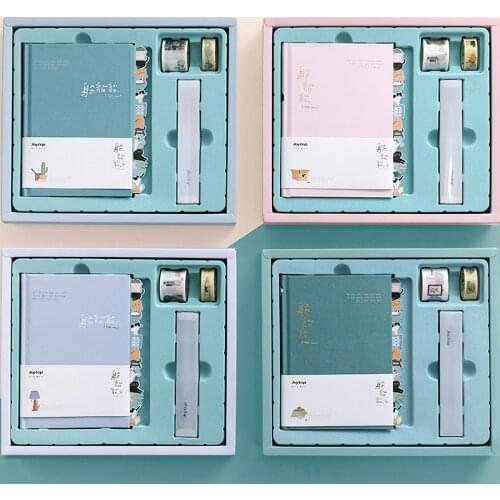 Cute Kitty Notebook Set Simple Color Kawaii Planner Notepad Journal Note Book DIY Gift Set Creative School Supplies