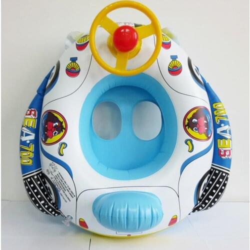 Inflatable Swimming Safe Raft Kids Baby Water Car Steering Wheel Float Seat Boat Baby Ring Pool Swimming Seat Ring