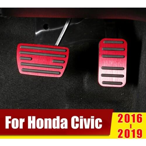 For Honda Civic 10th 2016 2017 2018 2019 AT Car Accelerator Pedal Brake Pedals Pad Non-Slip Cover Case Protector Accessories