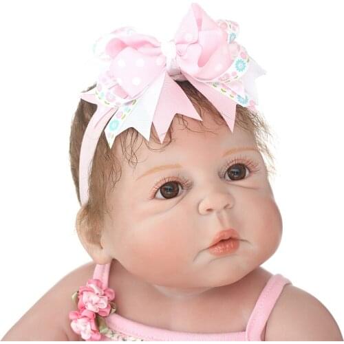 NPK new 23" full silicone dolls reborn baby cameron awake girl child play house toys bathe dolls bebe reborn bonecas