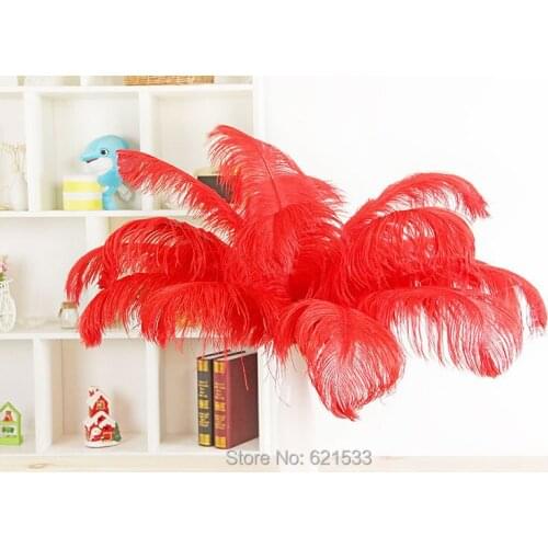 WHOLESALE 50pcs Red Ostrich Feather For wedding centerpiece decorations,ostrich plumes,eiffel tower centerpiece 22-24inch