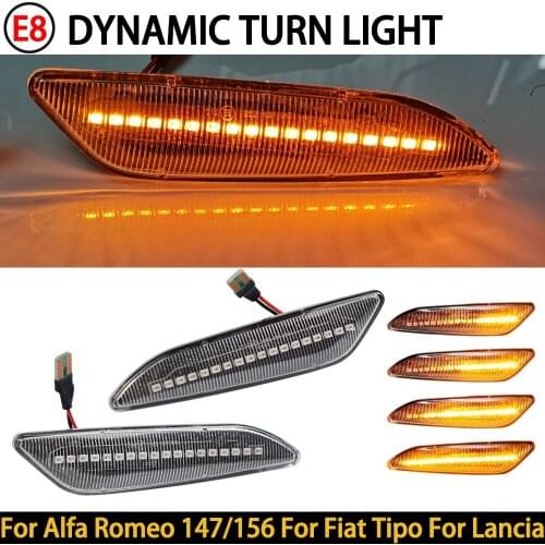 2Pcs For Alfa Romeo Mito 147 156 Fiat Egea Tipo 356 Lancia Ypsilon Delta LED Side Marker Light Arrow Turn Signal Lamp Repeater