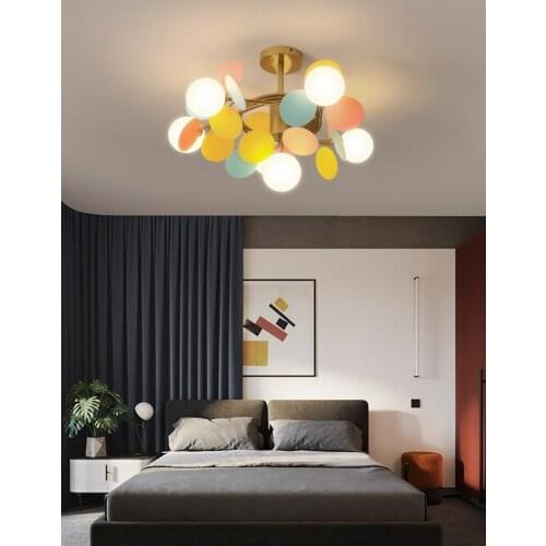 Multicolor art tree childrens room led ceiling lamp creative lovely princess room lamp bedroom lamp ceiling lamp led lighting