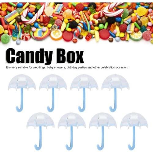 Roses artificial flowers 12Pcs Umbrella Shape Candy Box Plastic Candy Case Container Wedding Decoration Party Supplies for